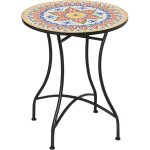 Table de jardin, table mosa�que, table bistro ronde, table d'appoint avec plateau en mosa�que, c�ramique, ...