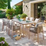 Table de jardin nelora 8 places 100x210cm beige - hesp�ride