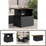 Table de jardin noir 100x55x73 cm résine tressée et bois acacia - table de jardin - table extérieure ... Table de jardin noir 100x55x73 cm résine tressée et bois acacia - table de jardin - table extérieure ...