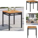 Table de jardin noir 38x38x42 cm rsine tresse et bois acacia - table de jardin - mobilier de jardin ...
