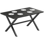 Table de jardin - outsunny - rectangulaire - pour 4 � 6 personnes - pieds en x - m�tal hdpe - 150 x 90 ...