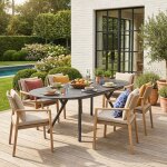 Table de jardin ovale extensible aluminium 10 places anthracite - metora