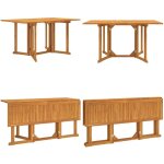 Table de jardin papillon pliante 150x90x75 cm bois massif teck - table de jardin - table pliante - table ...
