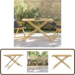 Vidaxl - table de jardin pliable 110x55x75 cm bambou - table de jardin pliable - table en bambou - mobilier ...