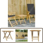 Vidaxl - table de jardin pliable 45x45x45 cm bambou - table de jardin pliable - table en bambou - mobilier ...