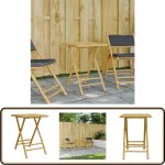 Vidaxl - table de jardin pliable 55x55x75 cm bambou - table de jardin pliable - table en bambou - mobilier ...
