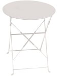 Imagin - table de jardin pliante en acier ronde blanc 60x70cm