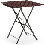 Table de jardin pliante agata en bois et m�tal noir