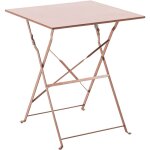 Table de jardin pliante bistrot en acier 60 cm rose poudr�