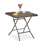 Relaxdays - table de jardin pliante, carrée, hlp : 74x78x78 cm, balcon, terrasse, plastique et métal, ... Relaxdays - table de jardin pliante, carrée, hlp : 74x78x78 cm, balcon, terrasse, plastique et métal, ...
