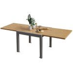 Table de jardin pliante devoko plateau en aluminium massif, dimensions : 80 - 160 x 80 x 75 cm, gris ...