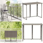 Vidaxl - table de jardin pliante gris 90 x 51 x 75 cm polyrotin