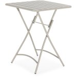 Table de jardin pliante perla en mtal gris