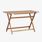 Table de jardin rectangulaire 120x60 cm pliable en bois d'acacia delawer sklum