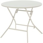 Table de jardin pliante ronde greensboro argile 4 places en acier - hespéride Table de jardin pliante ronde greensboro argile 4 places en acier - hespéride