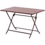 Table de jardin pliante rectangulaire greensboro lie de vin 4 places en acier - hesp�ride