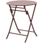 Hesperide - table de jardin pliante ronde greensboro lie de vin 2 places en acier - hespride