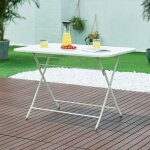 [en. casa] - table de jardin pliante sande 110 x 70 x 71 cm blanc