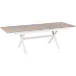 Beliani - table de jardin � rallonge 184 / 244 x 90 cm en aluminium meubles mobilier d'ext�rieur blanc ...