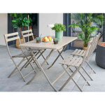 Table de jardin rectangle greensboro 110 x 70 cm caf� avec 4 chaises - hesp�ride
