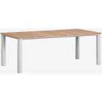 Table de jardin rectangulaire en aluminium et bois de teck sirka sklum 220 x 100 cm Table de jardin rectangulaire en aluminium et bois de teck sirka sklum 220 x 100 cm