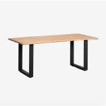 Sklum - table de jardin rectangulaire 180x90 cm en bois d'acacia et acier maupi noir