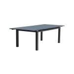 Table de jardin rectangulaire extensible - gris anthracite - aluminium - 12 personnes - 240 / 300 x 100 ...