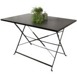 Table de jardin rectangulaire pliable ? 110x70x70 cm ? mtal gris ? pratique et rsistante