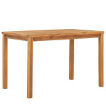 Table de jardin rectangulaire teck massif clair leez 120cm