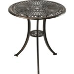 Table de jardin relaxdays avec trou pour parasol, h x d : 65 x 60 cm, alu, r�sistant aux intemp�ries, ...