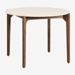 Sklum - table de jardin ronde Ø100 cm en ciment et bois d'acacia xajul Sklum - table de jardin ronde Ø100 cm en ciment et bois d'acacia xajul
