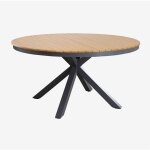 Sklum - table de jardin ronde en aluminium et bois d'eucalyptus archer gris graphite �140 cm