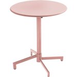 Table de jardin ronde bistrot avec plateau rabattable 70cm rose poudr� - palavas