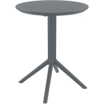Table de jardin ronde en plastique gris fonc� ? design moderne et r�sistant 100002957