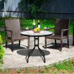 Design in - table jardin ronde verre trempé 70 cm avec cadre métal et trou pour parasol cw97542 Design in - table jardin ronde verre trempé 70 cm avec cadre métal et trou pour parasol cw97542