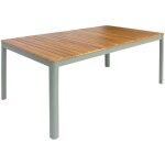 Table de jardin senora acacia kaki avec coins arrondis. 8 places. 160 x 90 x 75 cm