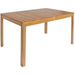 Table de jardin senora acacia naturel avec coins arrondis. 6 places. 120 x 80 x 75 cm
