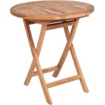 Table de jardin en teck 70 cm table de jardin ronde pliable en bois de teck