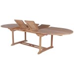 Table de jardin en teck extensible ovale 10 � 16 personnes 220 / 260 / 300cm - 300x120x75 cm - kayu meuble ...