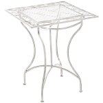 Décoshop26 - table de jardin terrasse balcon design rustique en fer forgé blanc vieilli 100003813 Décoshop26 - table de jardin terrasse balcon design rustique en fer forgé blanc vieilli 100003813