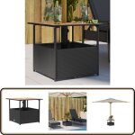 Vidaxl - table de jardin avec trou de parasol noir r�sine tress�e