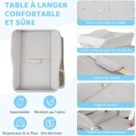 Table � langer 3 en 1 pliante hauteur r�glable � 3 niveaux panier de rangement tissu imperm�able gris ...