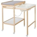 Table a langer avec baignoire coulissante - roba - inclus matelas dep�rlant roba style gris - tablette ...