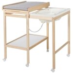 Table a langer avec baignoire coulissante - roba - inclus matelas deprlant roba style gris - tablette ...