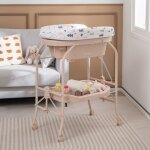 Maisonchic - table  langer bb avec baignoire 20l pliante 4 en 1 coussin en pvc 4 roues universelles ...