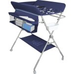 Table � langer b�b� avec panier de rangement et roues verrouillables, table � langer avec ceinture de ...