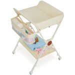 Table � langer b�b� avec roulettes ? pliable, hauteur r�glable, avec rangements & barre � v�tements ? ...