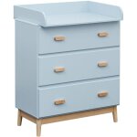 Mobili rebecca - table  langer rebecca mobili deble 100x80x42 mdf bois bleu ciel marron scandinave