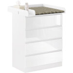 Woltu - table  langer commode bb  langer avec 4 tiroirs, en mdf et en bois d'ingnierie, 80x75x109, ...