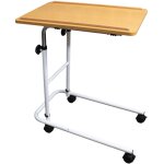 Table de lit d'alit - bm mdical t - 100 - rh - pitement en h, grand plateau rglable - 2 roulettes ...